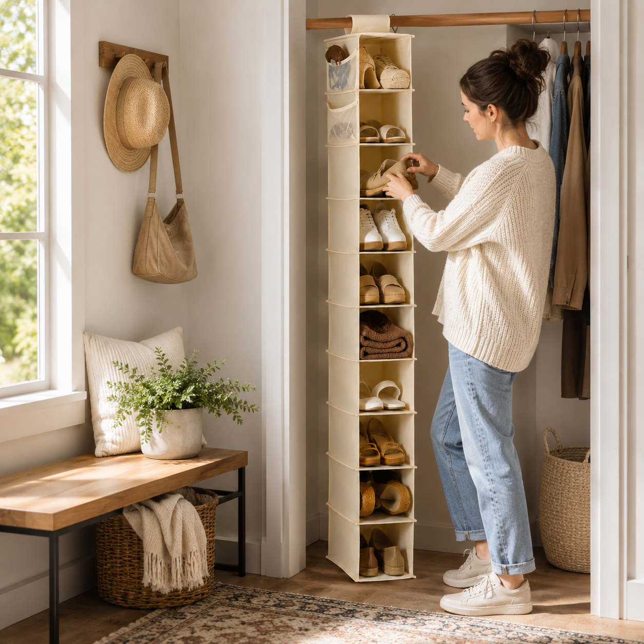 10-Shelf Hanging Closet Organizer