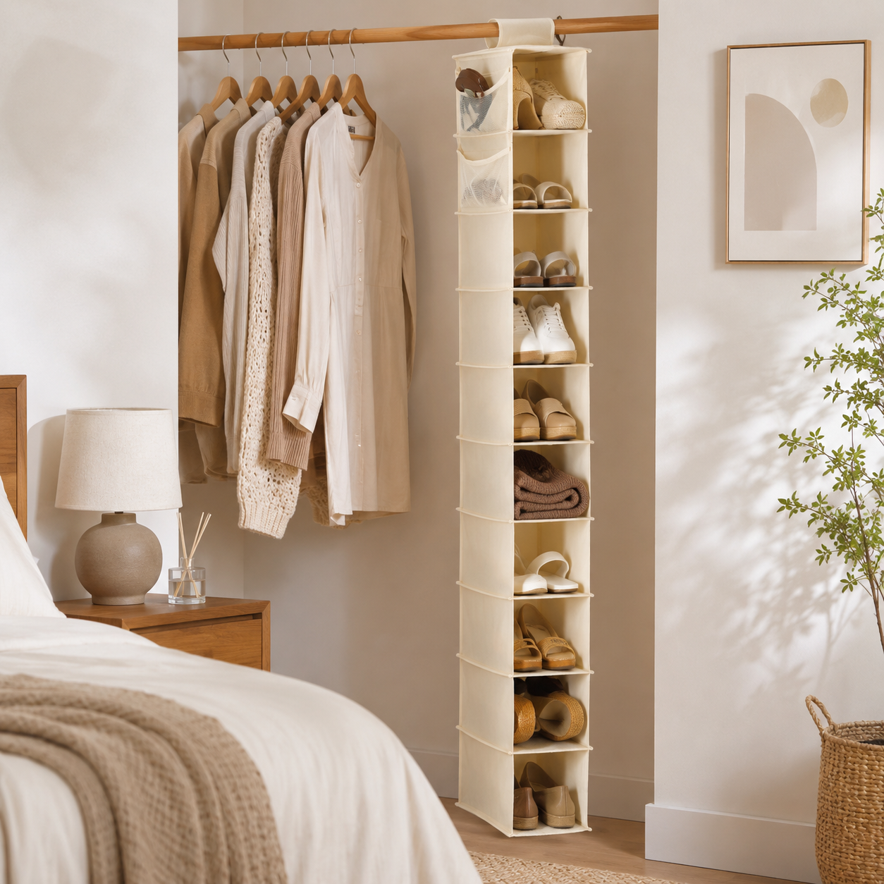 10-Shelf Hanging Closet Organizer