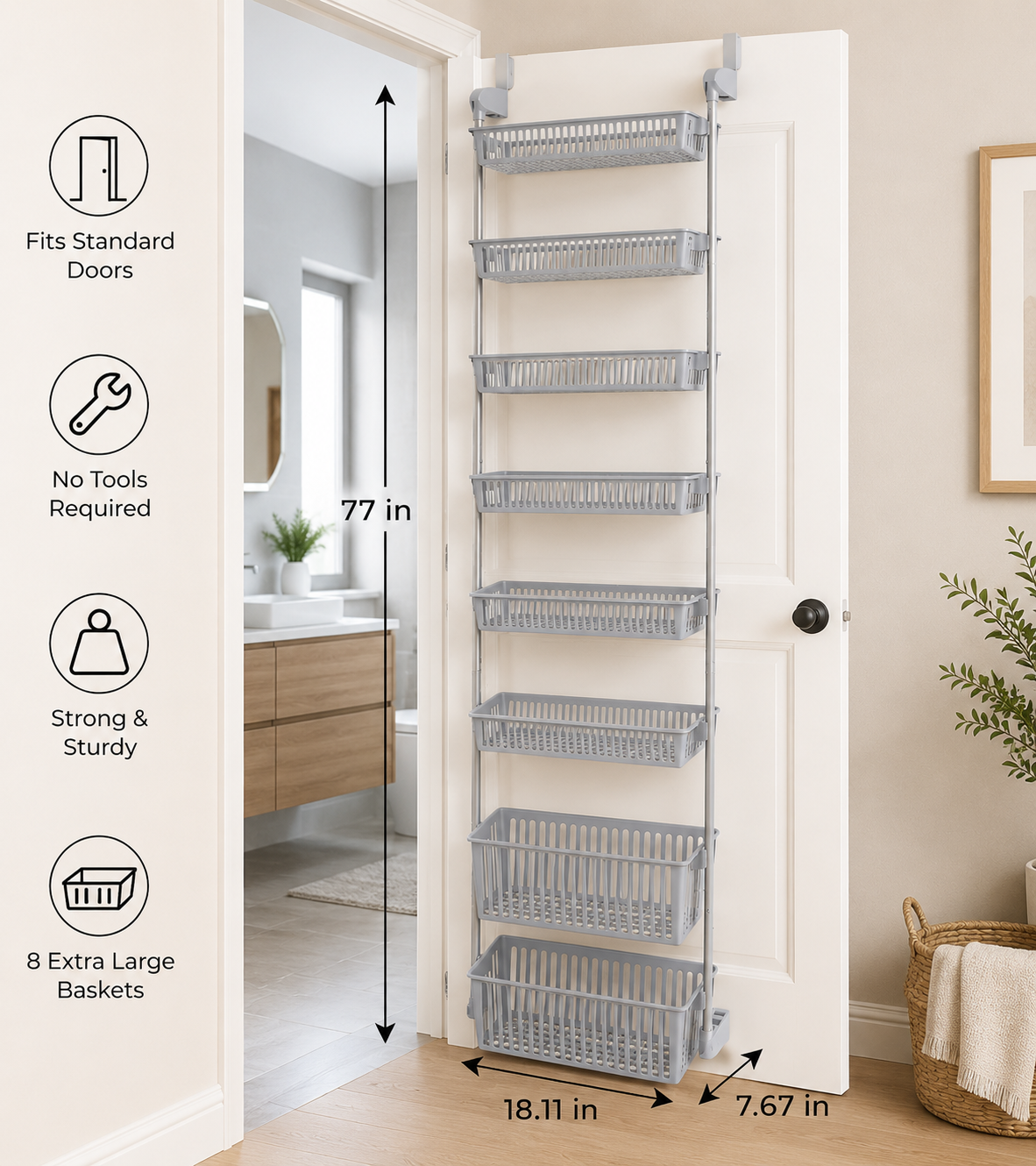 8-Tier Over-the-Door Pantry Organizer