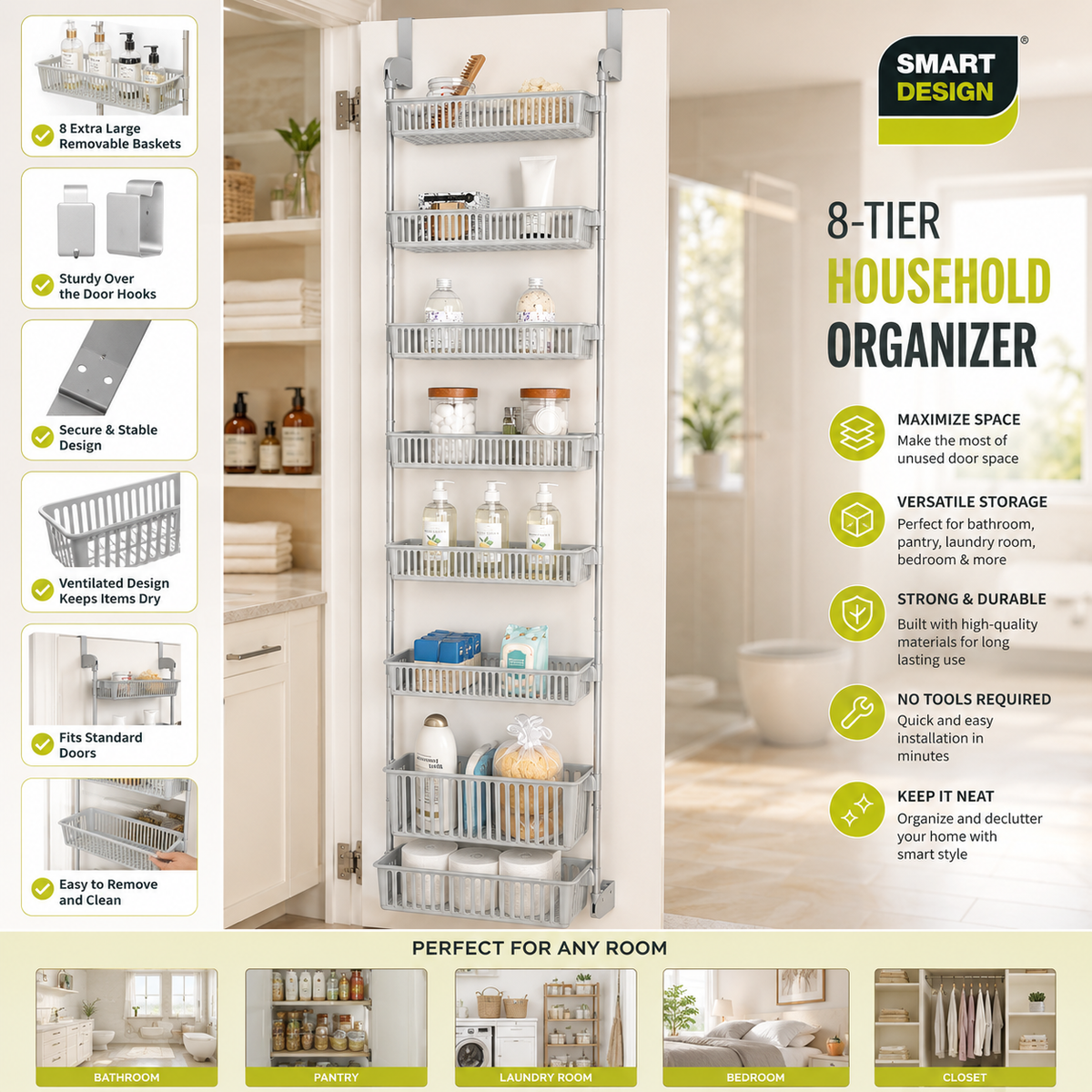 8-Tier Over-the-Door Pantry Organizer